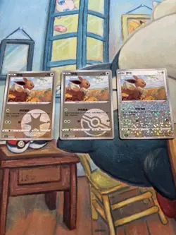 Eevee Pokemon TCG S-Chinese Horizons Gem Vol.2 Eevee Lot of 3 Cards NM - Image 1