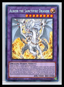 Yugioh Albion The Sanctifire Dragon CYAC-EN035 Secret Rare 1st Edition NM TCG - Image 1