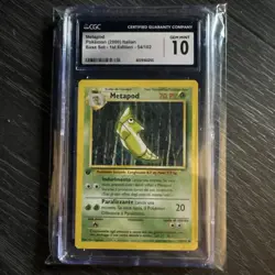 CGC GEM MINT 10 ITALIAN Metapod 2000 Base Set - 1st Edition 54/102 Pokemon Card - Image 1