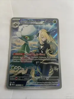Pokemon 2025 Destined Rivals Cynthia's Roserade Illustration Rare Card 184/182 - Image 1