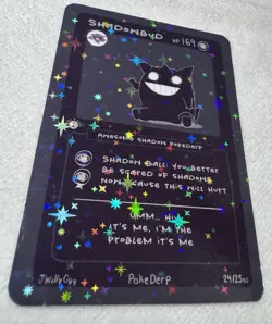 Pokederp Shadowbud “Gengar” 1st Edition Blackout Card - Pokemon Parody Fanart - Image 2