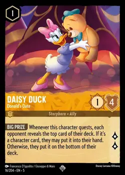 Disney Lorcana Daisy Duck Donald's Date-Shimmering Skies Card 16/208 Cold Foil - Image 1