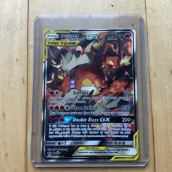 RESHIRAM AND CHARIZARD FULL ART TAG TEAM GX PROMO ENGLISH SM201 POKEMON CARD - Image 1
