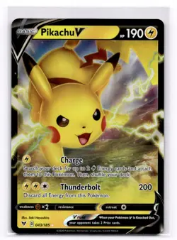 Pikachu V - (#60 Pikachu Stamped) Battle Academy 2022 - Pokemon NM 043/185 - Image 1