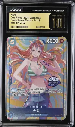 2025 ONE PIECE JP NAMI PROMO P-112 MINI-TIN VOL.2 CGC 10 PRISTINE - Image 1