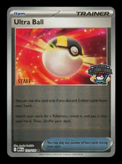Pokemon Card Ultra Ball STAFF 131/132 MEG Europe EUIC Promo Holo LP 2025 #2 - Image 1