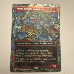 Slash, Reptile Rampager - Foil - Borderless Teenage Mutant Ninja Turtles MTG 208 - Image 1