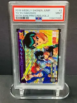 PSA9 Mint Yu Yu Hakusho Carddass #2 Jump 50th Anniversary Holo Card JAPAN - Image 1