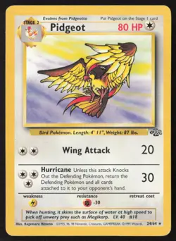 1999 Pokemon Jungle Pidgeot (24) #24/64 Rare Lightly played - Image 1
