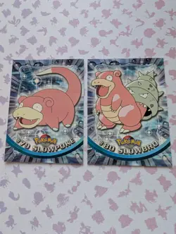 Slowpoke/Slowbro #79/80 Topps Blue Logo Non Foil TV Animation Pokemon Card - Image 1
