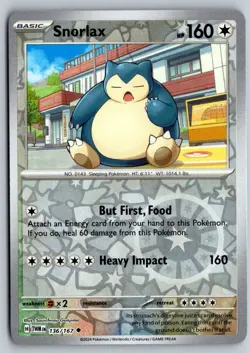 Snorlax 136/167 Uncommon Twilight Masquerade Pokemon Reverse Holo Near Mint - Image 1