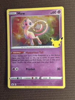 2021 Mew Holo #011/025 Sword & Shield Celebrations Pokemon TCG - Image 1