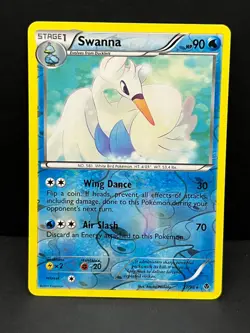 Swanna 27/98 Rare Emerging Powers Pokemon Reverse Holo Lightly Played - Image 1