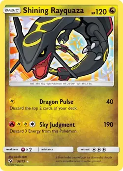 Pokemon - Shining Rayquaza (56/73) Shiny Holo Rare Near Mint | Shining Legends - Image 1