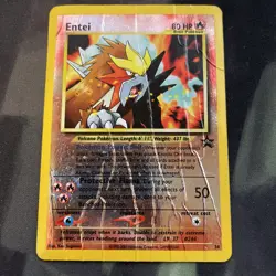 Entei Reverse Holo 34 Black Star Movie Promo Pokemon Card DMG Condition - Image 1