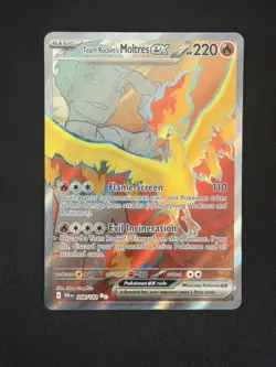 Team Rocket's Moltres ex 208/182 Full Art English Destined Rivals Pokemon - Image 1