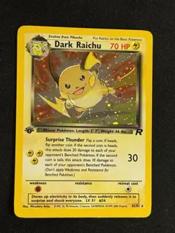 2000 Team Rocket Pokemon Dark Raichu Holo TCG Card 83/82 Secret Rare LP+ ~ CLEAN - Image 1