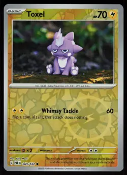 Toxel 069/182 Common Paradox Rift Pokemon Reverse Holo Near Mint - Image 1