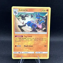 Lucario Rare Pokemon Trading Card Game Sun & Moon - Unified Minds 117/236 - Image 1