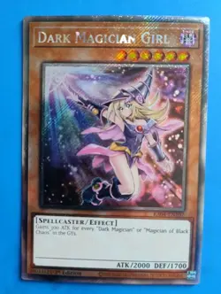 NM Yugioh Dark Magician Girl (7th Art) RA04-EN107 Platinum Secret 1st Edition - Image 1