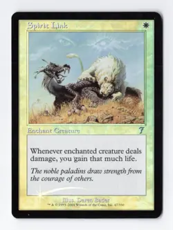 Spirit Link Foil Uncommon 7th Edition Magic the Gathering MTG Card LP/NM - Image 1