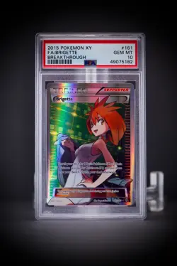 2015 Pokemon XY Breakthrough FA Brigette 161 PSA 10 - Image 3