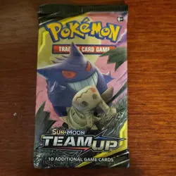 Pokemon Team Up Booster Pack Sealed Gengar Mimikyu Art - Image 1