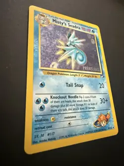 2000 Pokemon Gym Heroes Holo Pre-Release Promo 9/132 Misty's Seadra - Image 3
