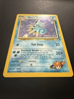 2000 Pokemon Gym Heroes Holo Pre-Release Promo 9/132 Misty's Seadra - Image 4