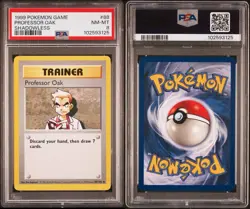 Graded PSA 8 NM-MT 1999 Pokemon Game Professor Oak Shadowlesss #88 - Image 1