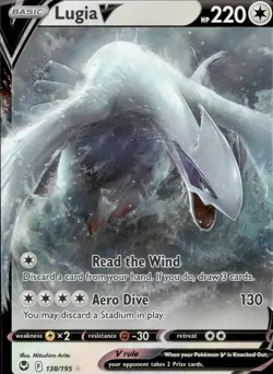 Lugia V 138/195 Holo V Rare Silver Tempest Pokemon Near Mint - Image 1
