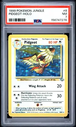 1999 Pokemon Jungle Unlimited Pidgeot Holo 8/64 #8 PSA 7 - Image 1