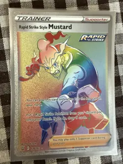 Pokemon TCG Rapid Strike Style Mustard 176/163 Rainbow Rare - Battle Styles - NM - Image 1