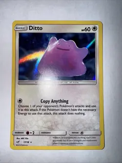 Pokemon Detective Pikachu Ditto 17/18 Holo Rare LP Condition - Image 1