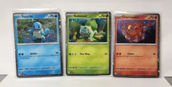 Pokemon TCG Bulbasaur Charmander Squirtle 151 Black Star Promos - Image 1