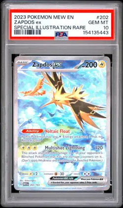 2023 POKEMON MEW EN-151 SPECIAL ILLUSTRATION RARE #202 ZAPDOS EX PSA 10 - Image 1