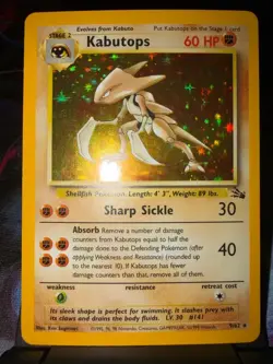 Pokemon TCG From 1999 Kabutops Fossil Holo Rare Unlimited 9/62 LP Condition - Image 1