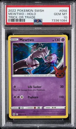 2022 POKEMON SWORD & SHIELD BRILLIANT STARS #056 MEWTWO-HOLO PSA 10 - Image 1