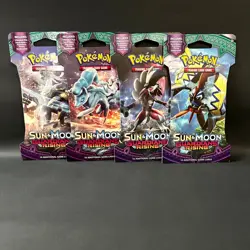 Pokemon TCG Sun & Moon Guardian Rising 4 Sleeved Booster Packs Complete Art Set - Image 1