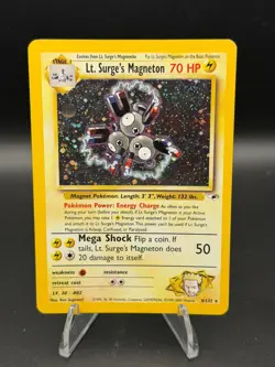 Lt. Surge's Magneton 8/132 Holo Rare Gym Heroes Pokemon Unlimited Holo HP - Image 1