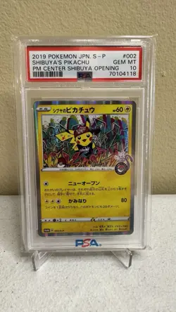 Pokemon Shibuya's Pikachu PM Center Opening Japanese Holo Promo 002/S-P PSA 10 - Image 1