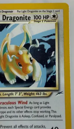 Pokemon TCG Light Dragonite - Neo Destiny 14/105 Holo Unlimited EX/MP SWIRL 🌀 - Image 4
