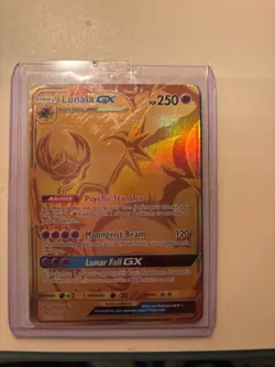 pokemon cards golden rare gx lunala mint condition very good and rare - Image 1