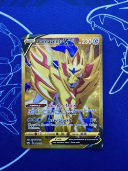 Zamazenta V - 212/202 - Pokemon Sword & Shield Base Set Secret Rare Gold Card NM - Image 1
