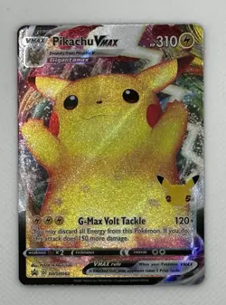 Pokemon TCG Pikachu VMAX Celebrations Black Star Promo Holo SWSH062 NM+ Card - Image 1