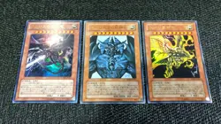 Yu-Gi-Oh! VJMP-JP064 VJMP-JP037 VJMP-JP046 3 Egyptian God Card s Ultra Rare EX+ - Image 1