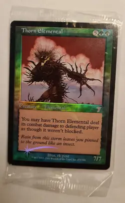 MTG Sealed THORN ELEMENTAL FOIL 7th Edition MINT RARE Creature 2001 - Image 1