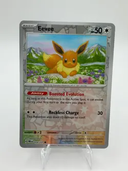 Eevee 074/131 Common Prismatic Evolutions Pokemon Reverse Holo Near Mint - Image 1