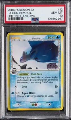 2006 POKEMON EX HOLON PHANTOMS #12 LATIOS-REVERSE FOIL PSA 10 - Image 1