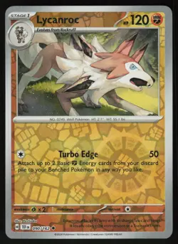 Lycanroc 090/162 Uncommon Temporal Forces Pokemon Reverse Holo Near Mint - Image 1